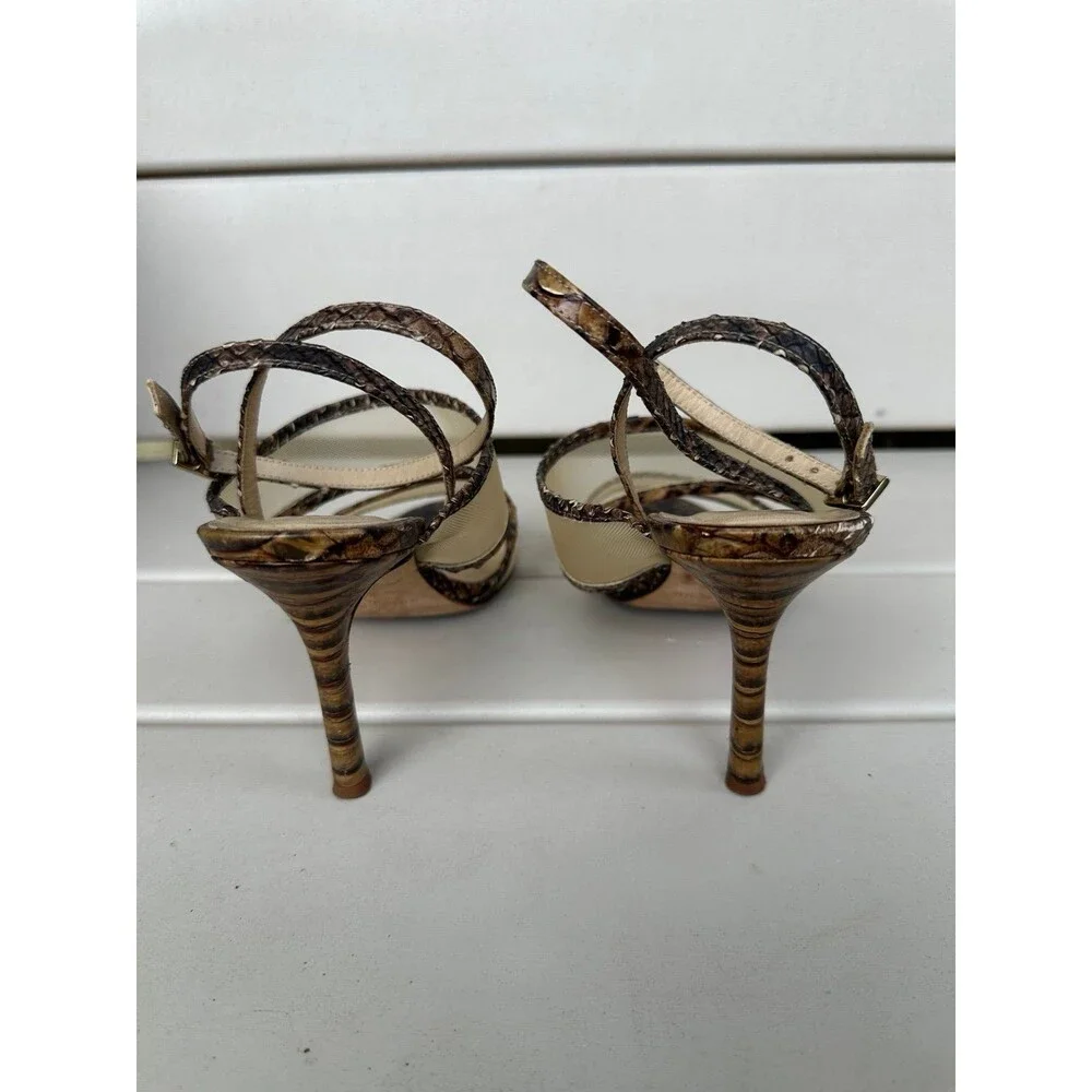 Kate Spade New York Italian Vero Cuoio Textured Snakeskin Mesh Stiletto Heels 7